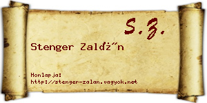 Stenger Zalán névjegykártya