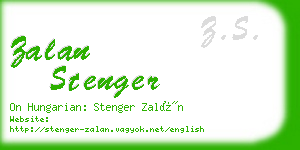 zalan stenger business card